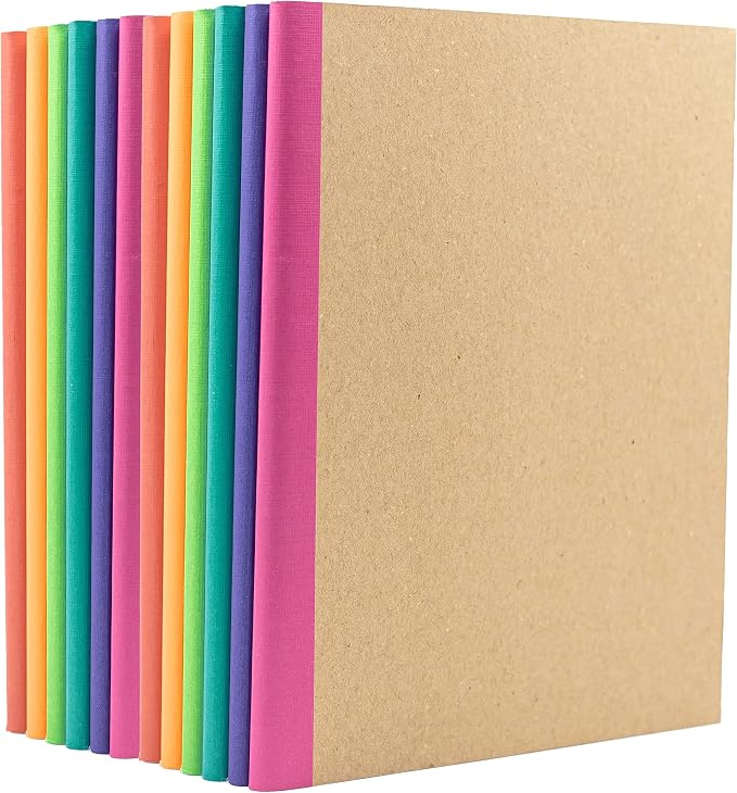 PAPERAGE 12-Pack Composition Notebook Journals, 120 Pages, Kraft Cover by PAPERAGE