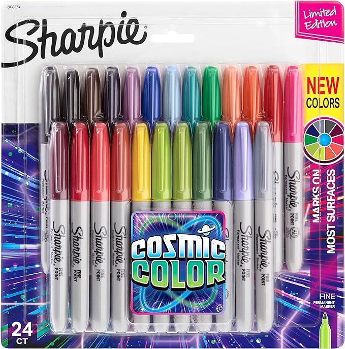 Sharpie Permanent Markers, Fine Point, Cosmic Color, Limited Edition, Colorful by Unknown