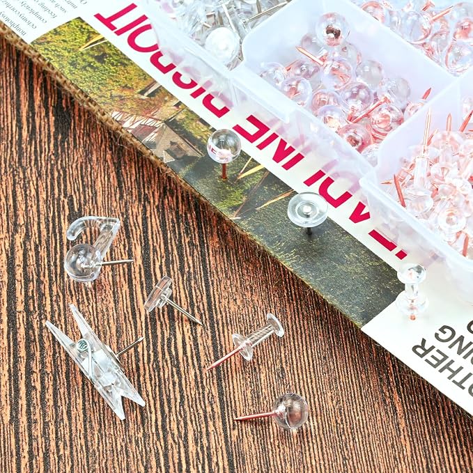 260 Pcs Push Pins Set 5 Styles Clear Thumb Tacks Map Pins Assorted Push Pins - Image 7