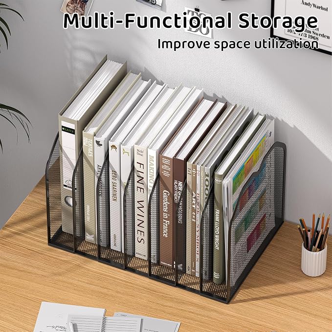 FANXIYQ Black 7-Section File Folder Organizer - Image 2
