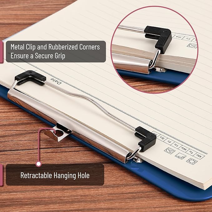 Mr. Pen- Plastic Clipboard, 12.5” x 9”, Clipboard Plastic | Low-Profile Metal - Image 3
