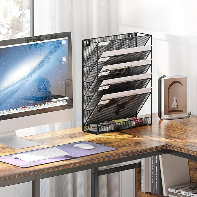 EasyPAG 5 Tier Wall File Holder, Mesh Hanging Folder Organizer - Image 3