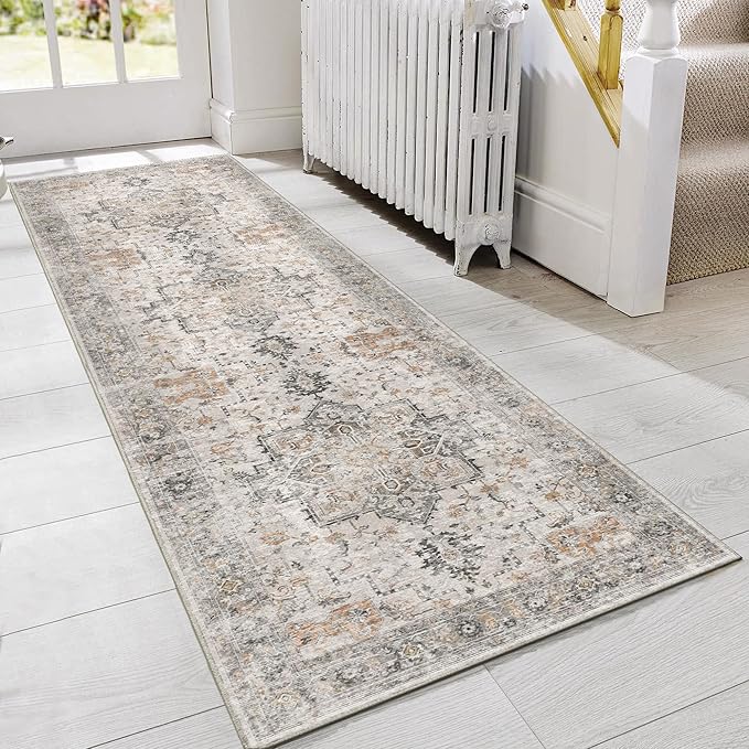 GENIMO Runner Rug 2'6"x6 Machine Washable Non Slip Vintage Hallway Runner Rug by GENIMO