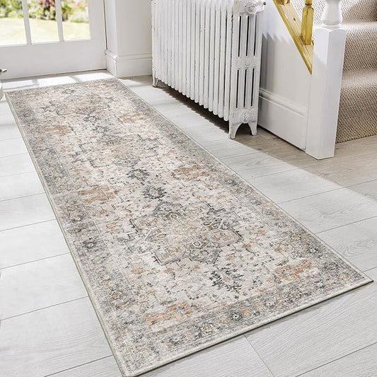 GENIMO 2x7 Area Rugs for Living Room, Machine Washable Non Slip Vintage Retro by GENIMO
