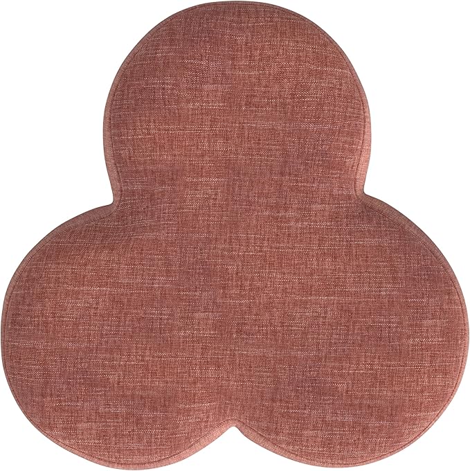 HomePop Upholstered Clover Shaped Ottoman Home Décor|Foot Rest Ottoman - Pink Chenille-DeskLoop Office