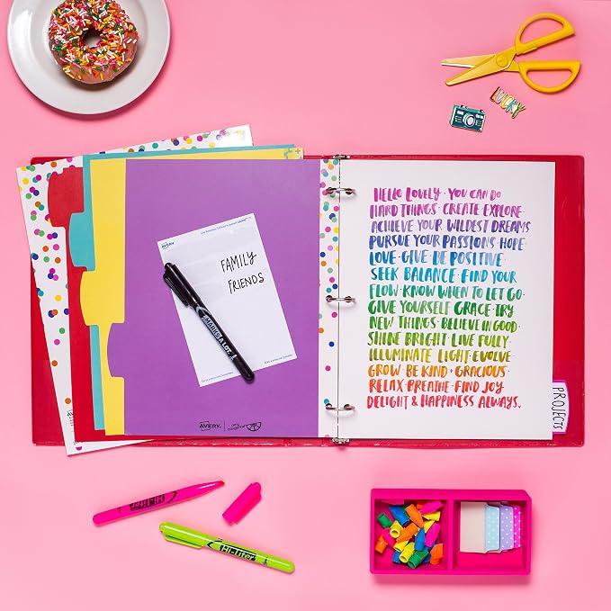 Avery + Amy Tangerine Designer Collection Big Tab Dividers, Rainbow Vibes - Image 5