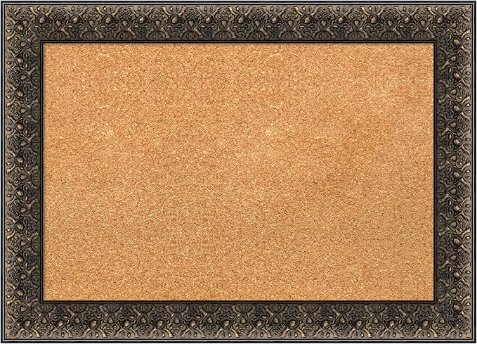 Amanti Art Natural Cork Board for Wall, 21x29 Vision Board with Black Wood Frame, Medium Corkboard Office Decor for Home Organization, Traditional Corkboard Pinboard to Display Items for Home-DeskLoop Office