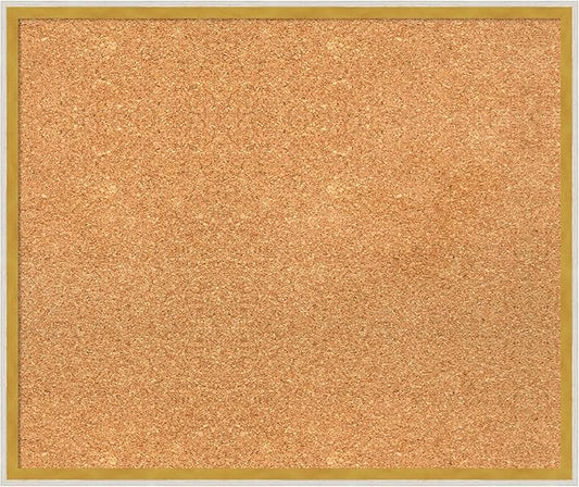 Amanti Art Natural Cork Board for Wall, 21x25 Vision Board with White Frame, Medium Corkboard Office Decor for Home Organization, Modern Corkboard Pinboard to Display Items for Home Organization in-DeskLoop Office