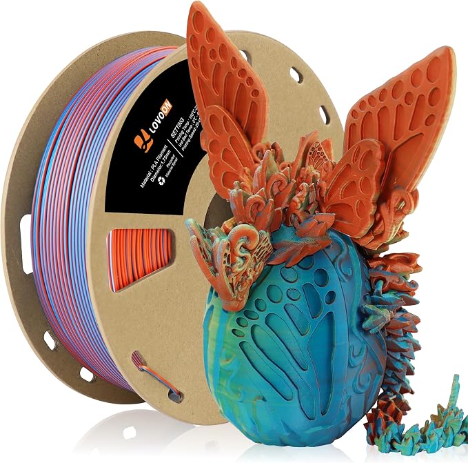 LOVOON Matte Tricolors PLA 3D Printer Filament Multi-Color Changing by Angle by LOVOON