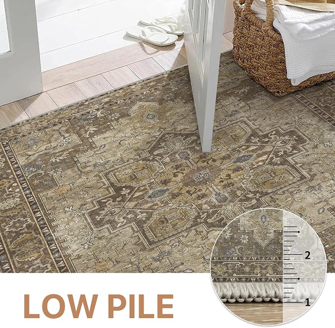 GENIMO 6x9 Area Rugs for Living Room, Machine Washable Non Slip Vintage Rugs - Image 5