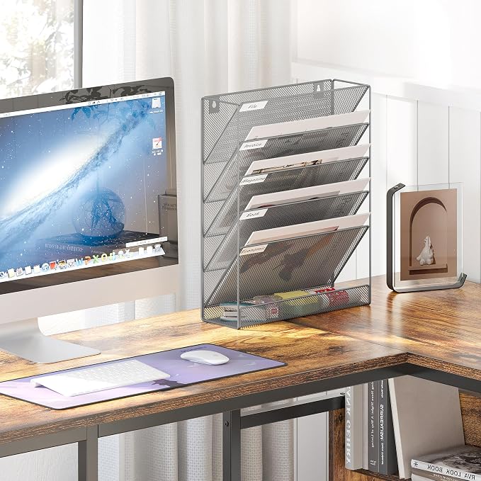EasyPAG 5 Tier Wall File Holder, Mesh Hanging Folder Organizer - Image 3