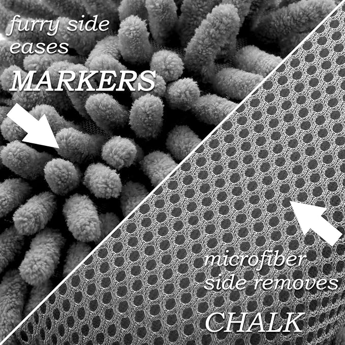 Outus 2 Pieces Microfiber Shag Whiteboard Eraser Dry Erase Eraser Washable - Image 4