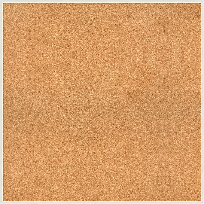 Amanti Art Natural Cork Board for Wall, 33x33 Vision Board with White Frame, Large Corkboard Office Decor for Home Organization, Modern Corkboard Pinboard to Display Items for Home Organization in-DeskLoop Office