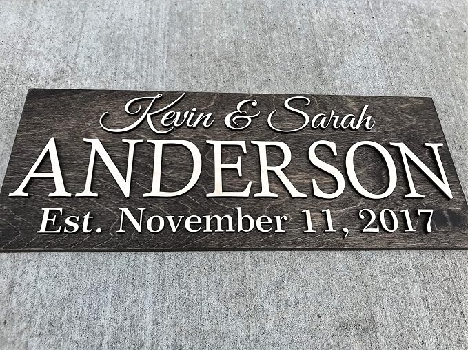 Personalized Family Name Wooden Sign | Last Name Established | Custom Wedding - Image 2