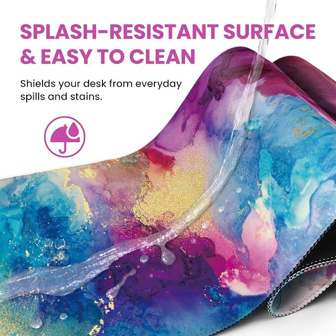 Aesthetic Desk Mat, Cute Color Splash Desk Pad Protector - Image 5