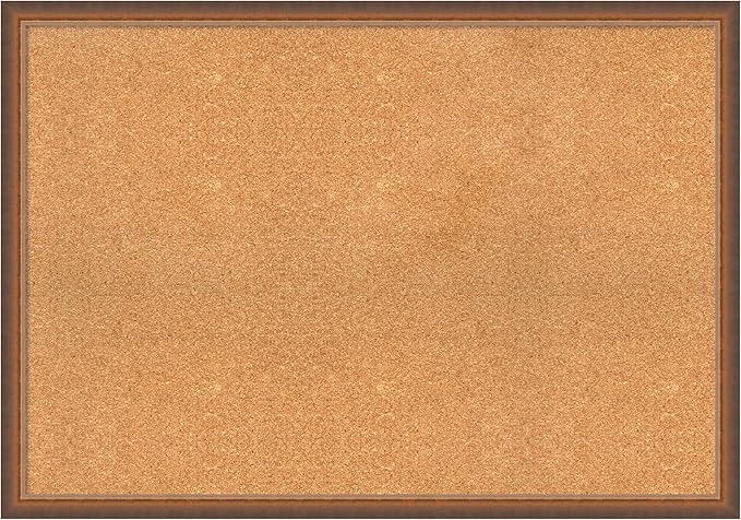 Amanti Art Natural Cork Board for Wall, 28x40 Vision Board with Bronze Frame, Large Corkboard Office Decor for Home Organization, Modern Corkboard Pinboard to Display Items for Home Organization in-DeskLoop Office