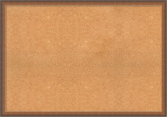 Amanti Art Natural Cork Board for Wall, 28x40 Vision Board with Bronze Frame, Large Corkboard Office Decor for Home Organization, Modern Corkboard Pinboard to Display Items for Home Organization in-DeskLoop Office