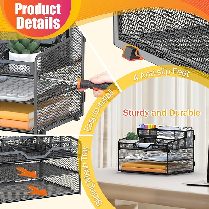 Docnest 3 Tier Mesh Desk Organizer - Image 5