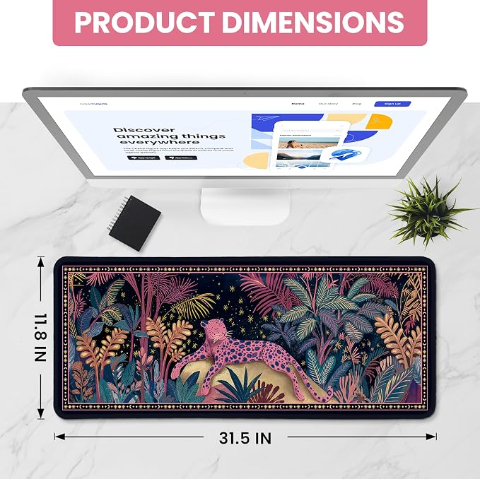 Aesthetic Desk Mat, Cute Midnight Jungle Desk Pad Protector - Image 2
