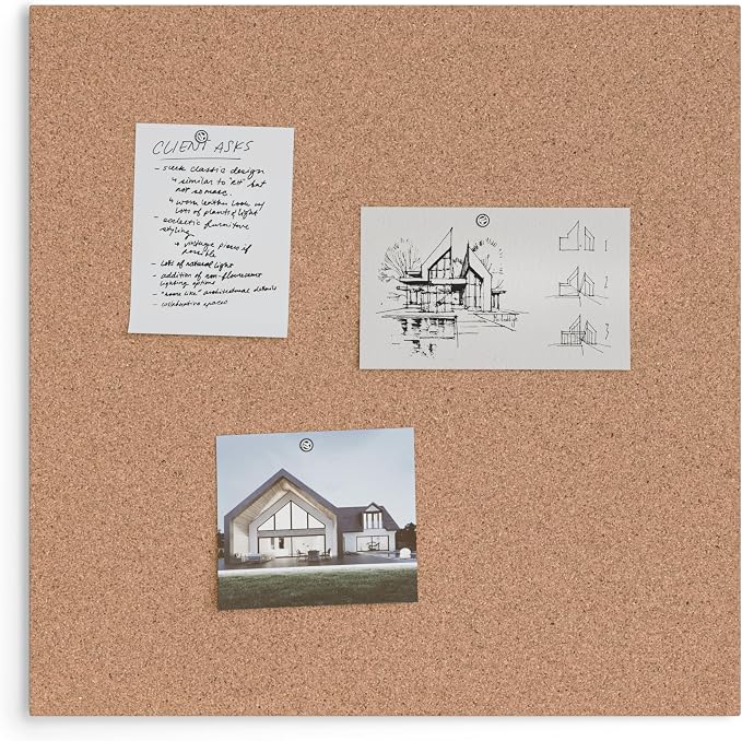 U Brands Cork Canvas Bulletin Board, Self Healing, Natural Cork Surface - Image 4