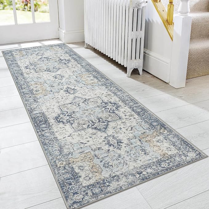 GENIMO Runner Rug 2x8, Non Slip Vintage Hallway Runner Rugs, Low Pile by GENIMO