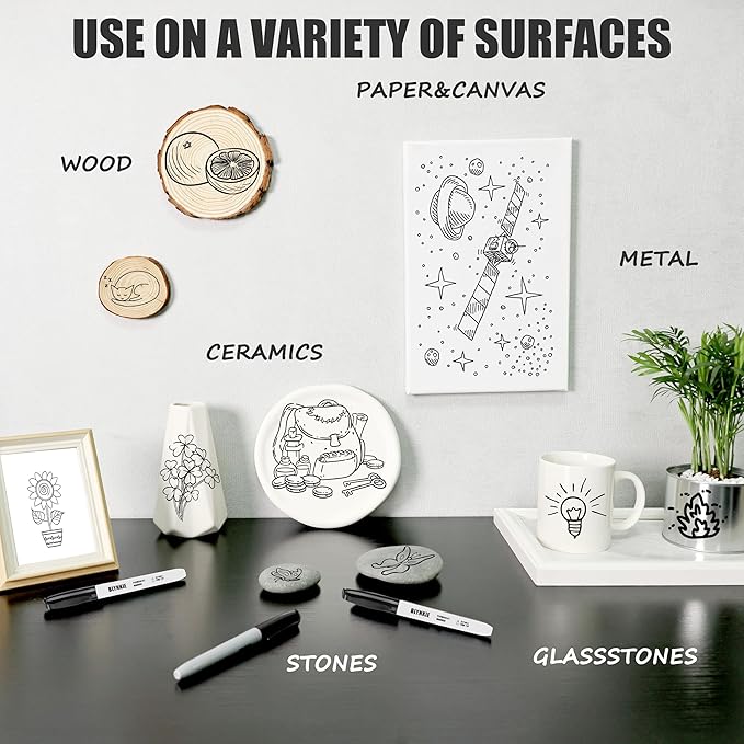 Permanent Markers Bulk Fine Tip 82 Pack, Waterproof Markers, Premium Smear Proof Pens, Quick Drying, Office Supplies for School, Office, Home-DeskLoop Office