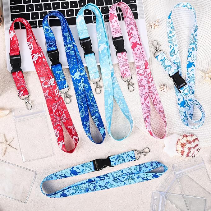 HONSIO 6 Pack Cruise Lanyard for Ship Cards Detachable Starfish Lanyards - Image 7