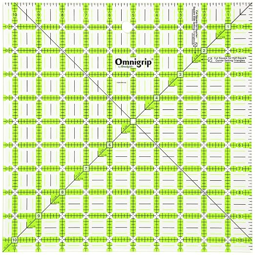 Omnigrip 10-1/2" x 10-1/2" Non-Slip Square Quilting Ruler by Omnigrid by Omnigrid