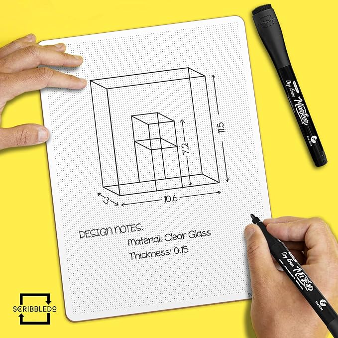 Scribbledo 12 Pack Magnetic Dry Erase Markers Black Fine Tip Whiteboard Markers - Image 4