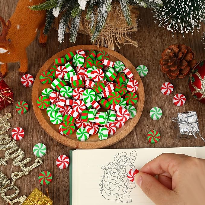 JUNEBRUSHS 150Pcs Christmas Erasers - Image 7