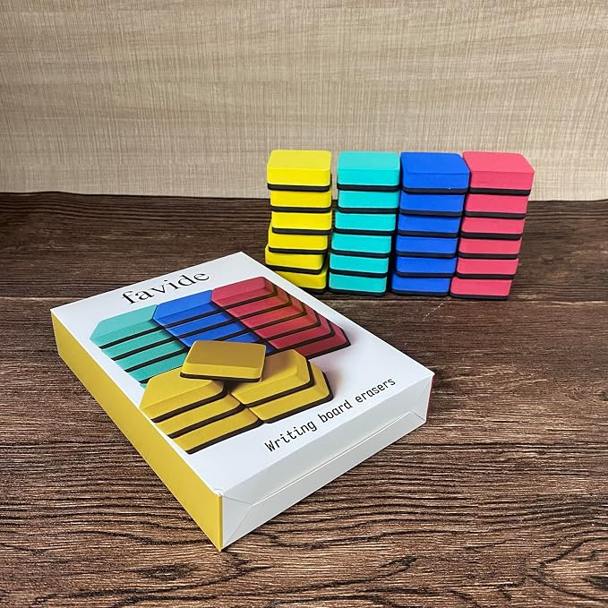 Favide 24 Pack Magnetic Whiteboard Dry Erase Erasers Chalkboard Cleansers - Image 6