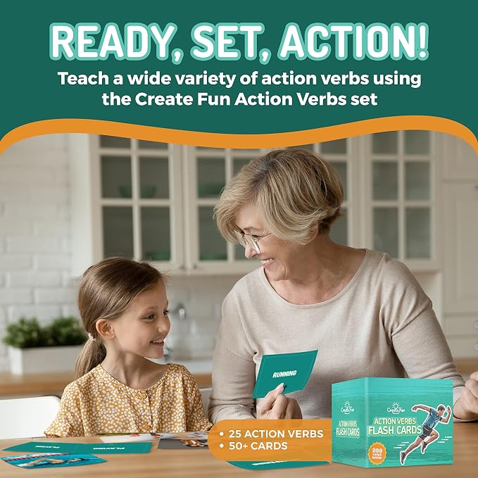 200 Action Verbs Flash Cards - Image 2