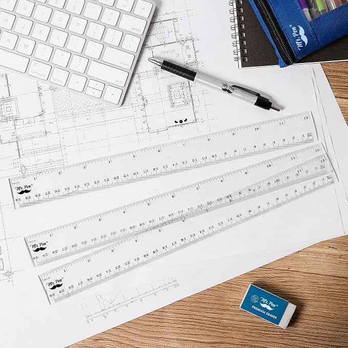 Mr. Pen- Plastic Rulers, 12 Inch, 3 Pack, Easy-to-Read Markings | - Image 5