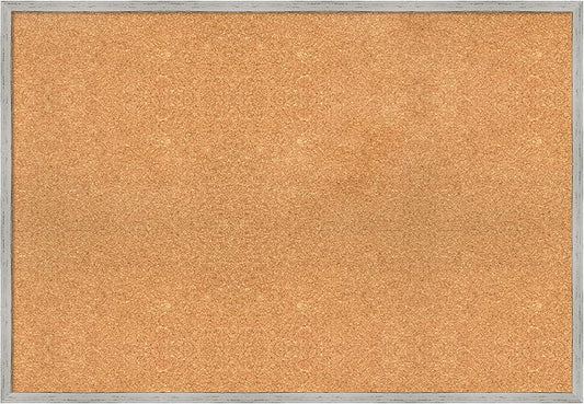 Amanti Art Natural Cork Board for Wall, 27x39 Vision Board with White Frame, Large Corkboard Office Decor for Home Organization, Cottage Corkboard Pinboard to Display Items for Home Organization in-DeskLoop Office