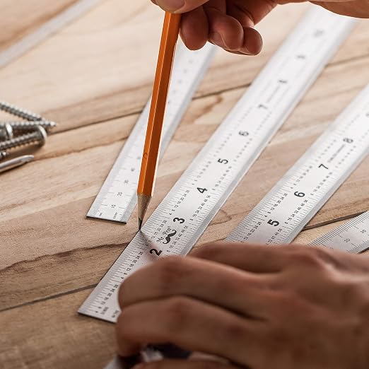 Mr. Pen- Machinist Ruler, 4 Pack, | Stainless Steel Metric & Imperial, - Image 5
