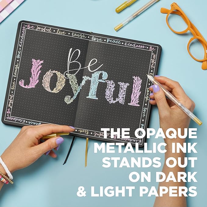 SAKURA Gelly Roll Metallic Gel Pens - Pens for Scrapbook, Journals or Drawing - Art Gifts, DIY Projects - Colored Metallic Ink - Medium Line - 10 Pack-DeskLoop Office