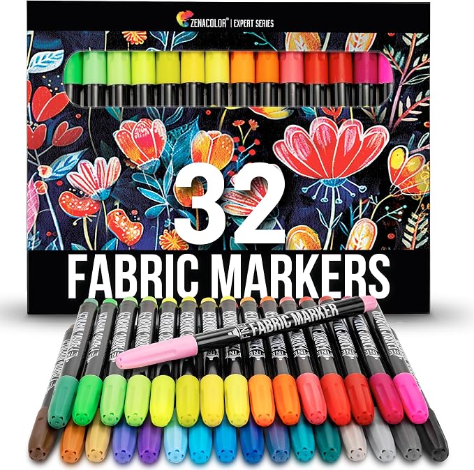 Zenacolor 32 Fabric Markers Pens by Colorinspirationfun