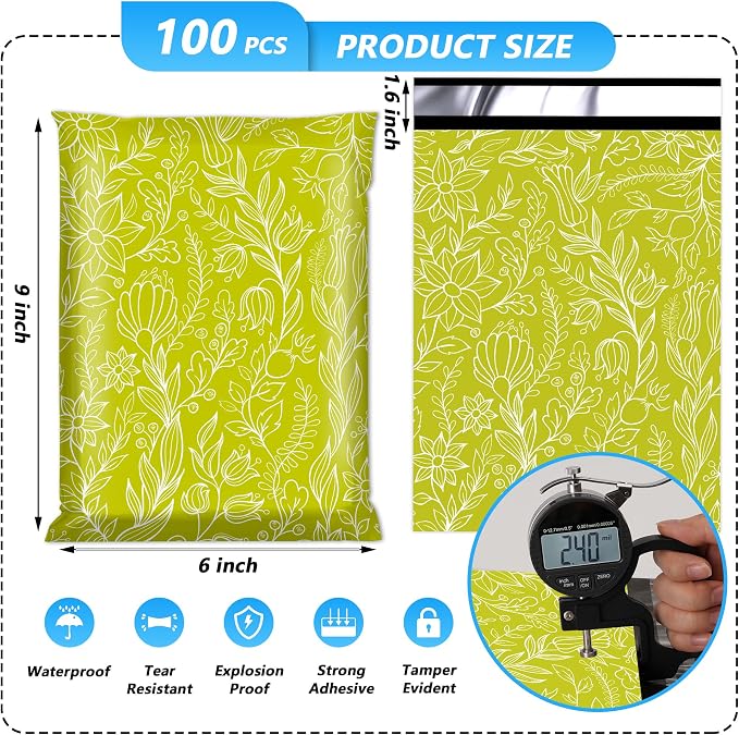 Poly Mailer 6x9 Inch 100 Pcs, Waterproof and Tear-Resistant Shipping Bags - Image 2