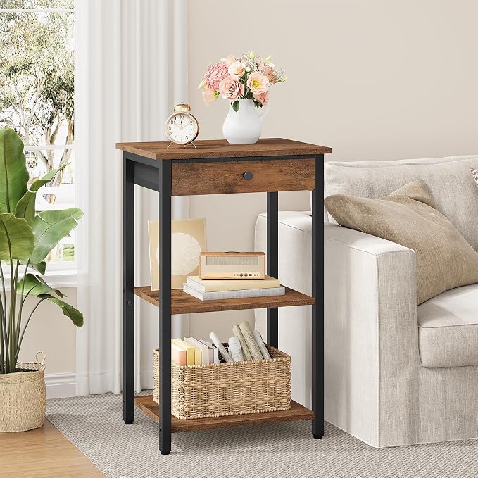 Gewudraw Printer Stand with Storage Drawer, 3-Tier Under Desk Printer Table - Image 5