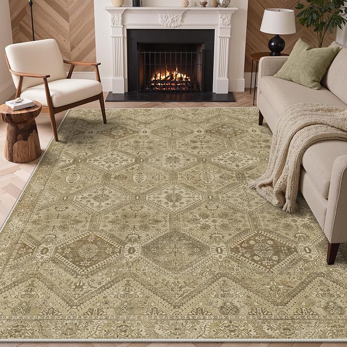 GENIMO 5x7 Area Rugs for Living Room, Machine Washable Non Slip Vintage Rugs - Image 3