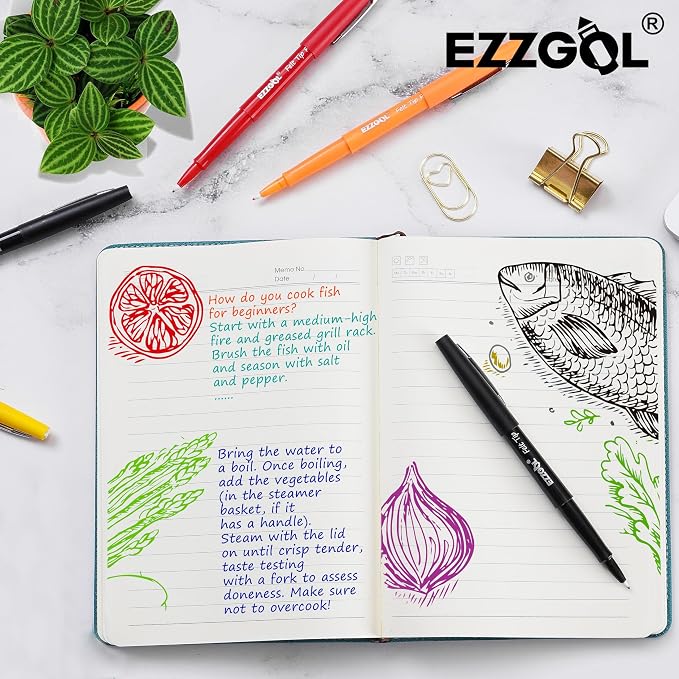 Ezzgol 30 Colors Felt Tip Pens, 30 Pack, 0.7mm Premium Medium Fine Point - Image 8