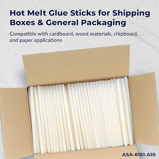 ASA Full Size Hot Glue Sticks for Glue Gun - 7/16" x 10" | High-Strength Hot Gun Sticks Adhesive for Corrugated Materials | Industrial Grade for Packaging & Woodworking | Pack of 472-DeskLoop Office