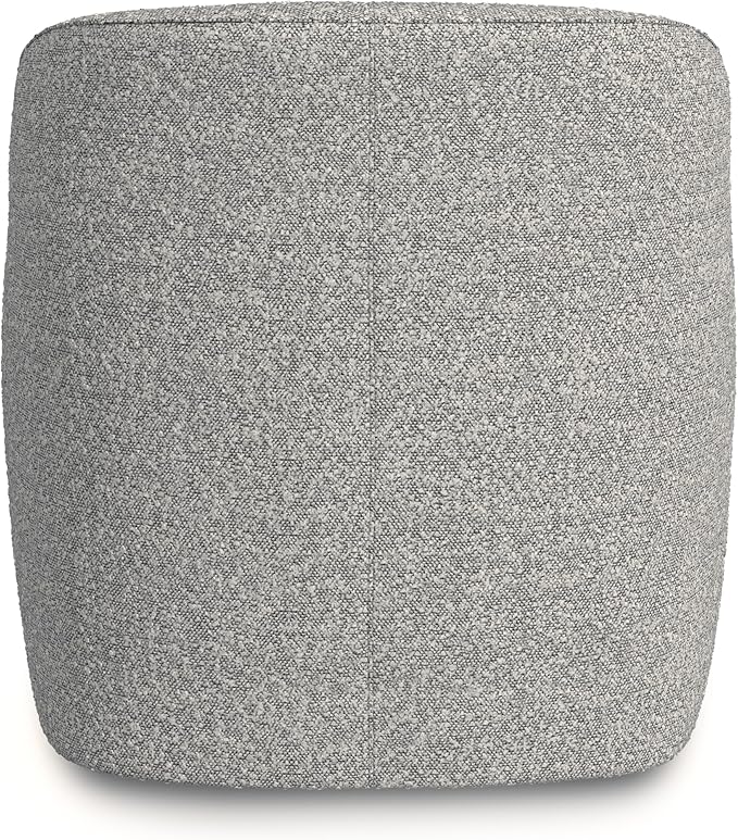 Upholstered 360° Barrel Back Swivel Chair | Accent Chairs for Living Room & Bedroom | Decorative Home Furniture, White Boucle with Gray Yarn-DeskLoop Office