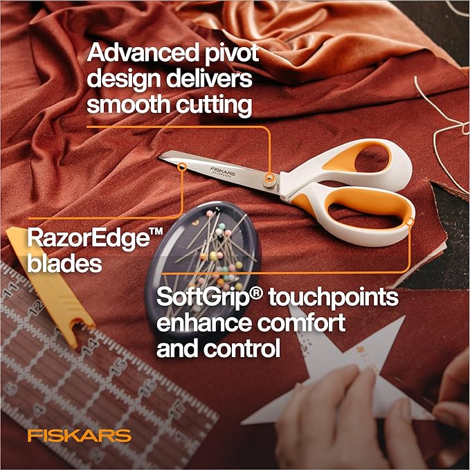 Fiskars RazorEdge Fabric Scissors, Heavy Duty Fabric Shears, Ultra-Sharp - Image 3