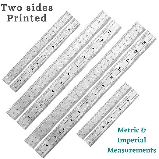 Mr. Pen- Machinist Ruler, 4 Pack, | Stainless Steel Metric & Imperial, - Image 2