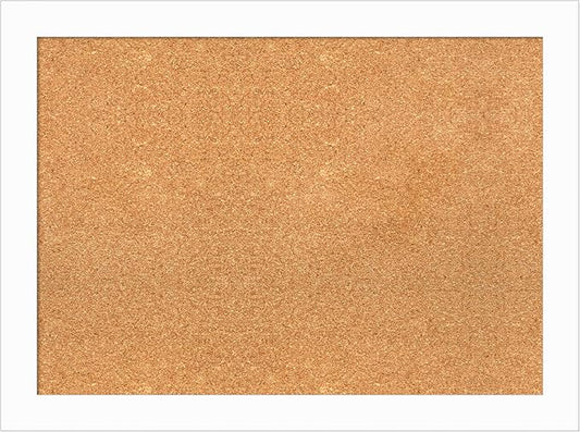 Amanti Art Natural Cork Board for Wall, 23x31 Vision Board with White Frame, Medium Corkboard Office Decor for Home Organization, Casual Corkboard Pinboard to Display Items for Home Organization in-DeskLoop Office