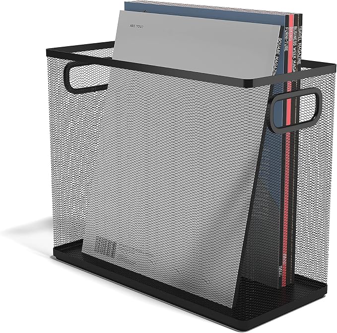TRU RED Wire Mesh File Organizer, Matte Black, 2‑Pack – Vertical Desktop Sorter by TRURED