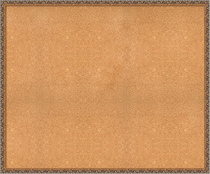 Amanti Art Natural Cork Board for Wall, 38x46 Vision Board with Bronze Frame, Oversize Corkboard Office Decor for Home Organization, Traditional Corkboard Pinboard to Display Items for Home-DeskLoop Office