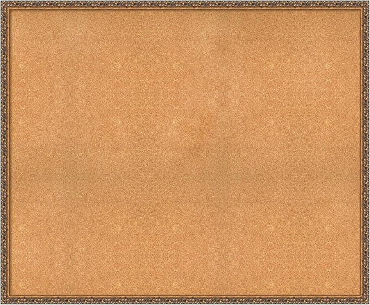 Amanti Art Natural Cork Board for Wall, 38x46 Vision Board with Bronze Frame, Oversize Corkboard Office Decor for Home Organization, Traditional Corkboard Pinboard to Display Items for Home-DeskLoop Office