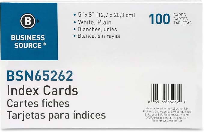 Business Source 65262 Index Cards, 5-Inch x8-Inch - Image 2